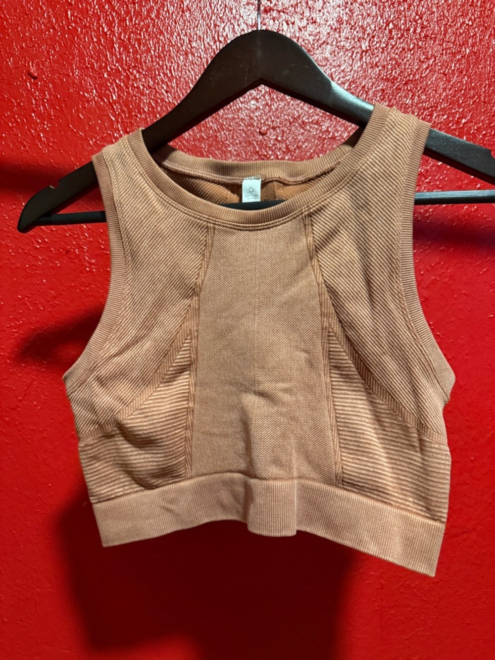 051. Pre loved offline by Aerie Ribbed Crop Sports Bra - Brown